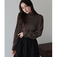 パフスリーブハイネックカットソー