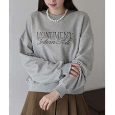 レタリング刺繍ショート丈スウェット