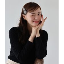 チェック柄ヘアピン