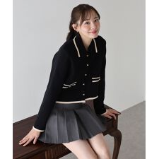 襟付きニットジャケット