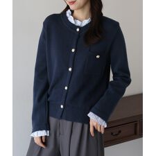 《新色追加》フリルシャツ襟カーディガン