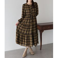 ブルーイースト(BLUEEAST)のチェック長袖ワンピース