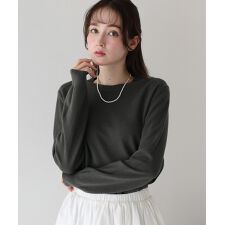 ウール混クルーネックニット