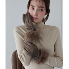 タッチパネル対応ファーグローブ