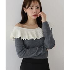 レース襟ニット