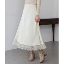 レース切替サテンマーメイドスカート