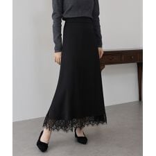 レース切替サテンマーメイドスカート