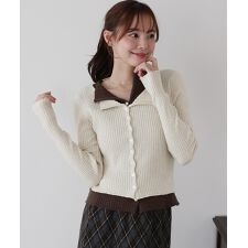 ブルーイースト(BLUEEAST)のバイカラーレイヤードカーディガン