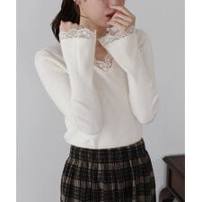 レースドッキングニット