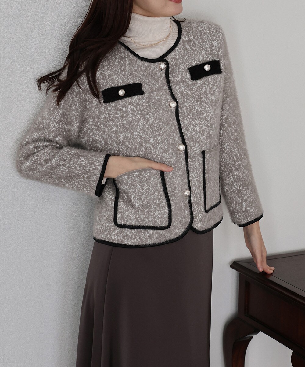 ノーカラーツイードジャケット | ブルーイースト(BLUEEAST) | マルイ