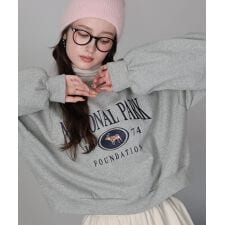 裏起毛ディア刺繍スウェット