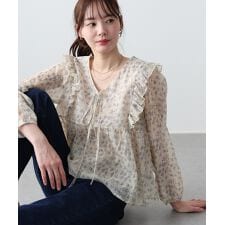 フラワープリントブラウス