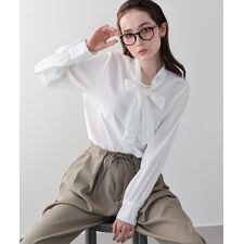 レースボウタイブラウス