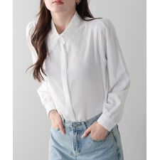 レース襟ブラウス