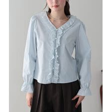 フラワーレースフリルブラウス