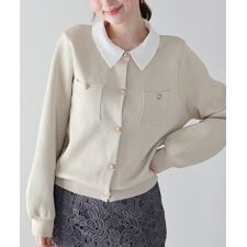 《2way》レース襟ニットカーディガン