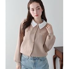 《2way》レース襟ニットカーディガン