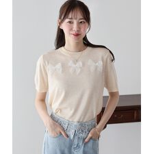 レースリボンニット