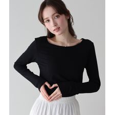 クルーネックシアーリブカットソー