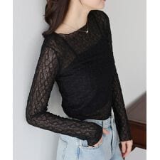 ぽこぽこシアージャガードトップス