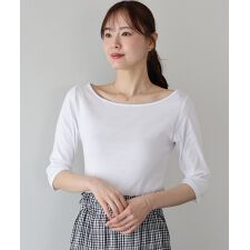 ボートネック7分丈カットソー