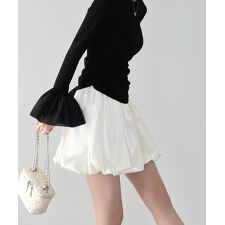サテンバルーンミニスカート