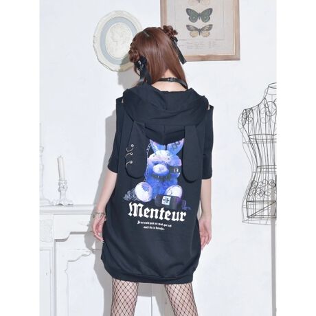 うさとの服。青と白のストライプ つくら チュニック