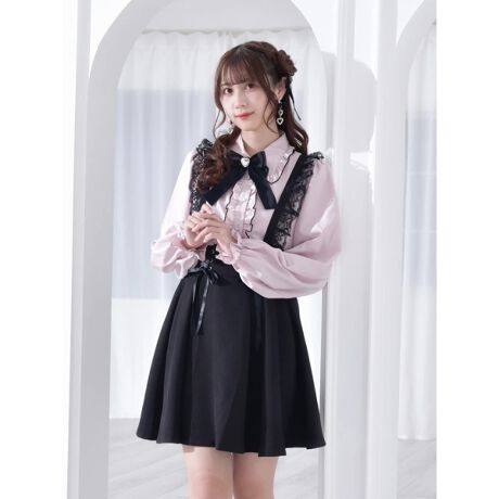 ピンクハウス 綿ブロード 紺色 磨い フードブラウス＋オーバーブラウス  