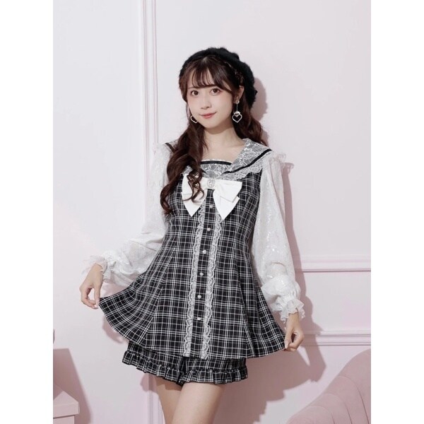 チェックバックレースアップセーラーセットアップ | ノエミー(NOEMIE
