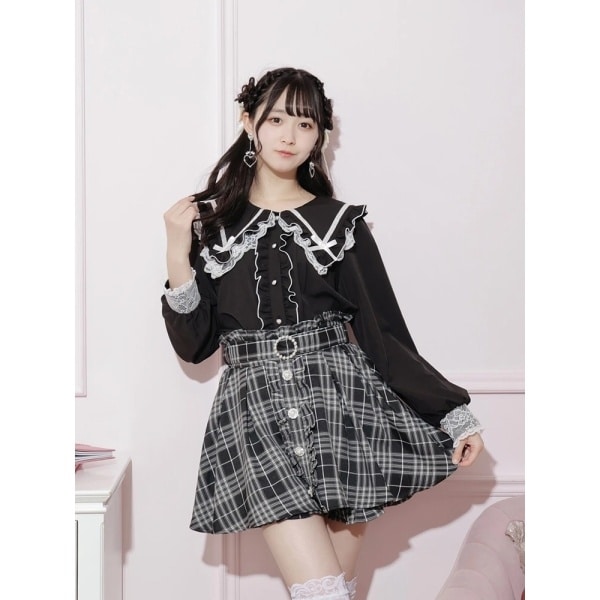 sunsetpark セーラーカラー　フリルブラウスmiu系穿搭 sunsetpark セーラーカラー フリルブラウスmiu系穿搭 （セール