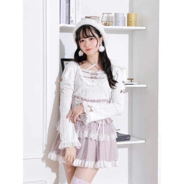 NOEMIE ノエミー フレアスリーブバックレースアップカットソー ブラック ノエミー NOEMIE フレアスリーブバックレースアップカットソー