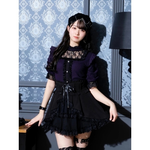 ノエミー NOEMIE サッシュベルト付きフリルスカパン （A柄