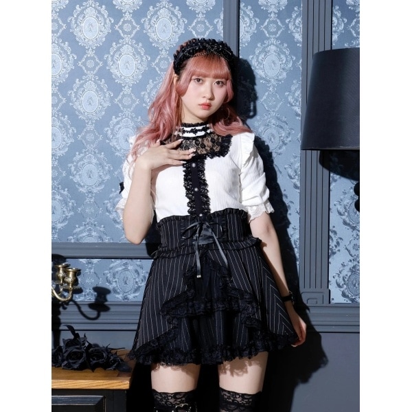 NOEMIE ノエミー お嬢さんバックレースアップチョーカーネックカットソー ノエミー NOEMIE お嬢さんバックレースアップチョーカーネック