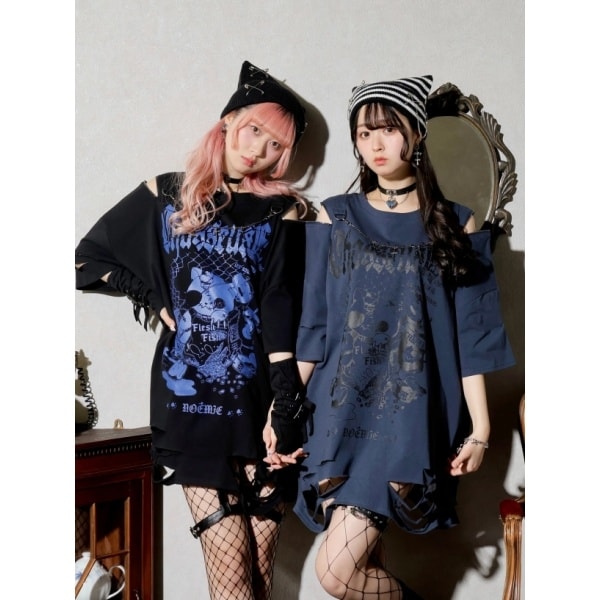 NOEMIE❤︎フレアスリーブバックレースアップカットソー ノエミー NOEMIE フレアスリーブバックレースアップカットソー