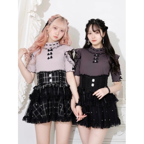バックレースアップシアーレースカットソー | ノエミー(NOEMIE