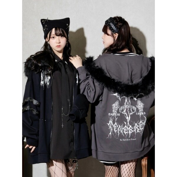 クロミ 耳付きフリルジャージパーカー | ノエミー(NOEMIE