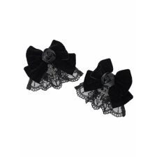 ベロアツインテールヘアクリップ