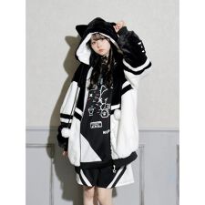 ねこ耳お星さまぽんぽんユニセックスファーブルゾン