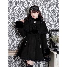 ゴシックフリルレースアップケープコート