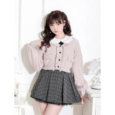 ダブルリボンハートケーブルショートカーディガン