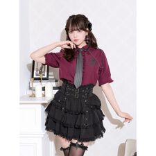 ストライプネクタイブラウス