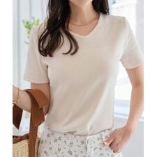 神戸レタス(KOBE LETTUCE)の細リブ半袖Tシャツ [スクエアネック・ボートネック・Vネック］[C3654]