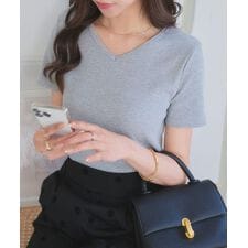 神戸レタス(KOBE LETTUCE)の細リブ半袖Tシャツ [スクエアネック・ボートネック・Vネック］[C3654]