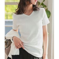 神戸レタス(KOBE LETTUCE)の細リブ半袖Tシャツ [スクエアネック・ボートネック・Vネック］[C3654]