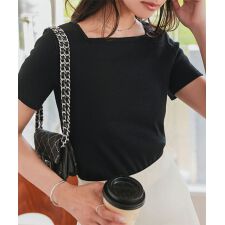 神戸レタス(KOBE LETTUCE)の細リブ半袖Tシャツ [スクエアネック・ボートネック・Vネック］[C3654]