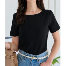 神戸レタス(KOBE LETTUCE)の細リブ半袖Tシャツ [スクエアネック・ボートネック・Vネック］[C3654]