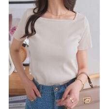 神戸レタス(KOBE LETTUCE)の細リブ半袖Tシャツ [スクエアネック・ボートネック・Vネック］[C3654]