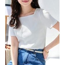 神戸レタス(KOBE LETTUCE)の細リブ半袖Tシャツ [スクエアネック・ボートネック・Vネック］[C3654]