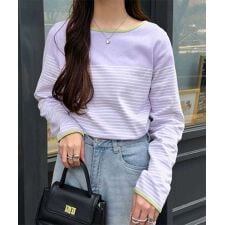 選べるデザイン コットン100％ベーシックボーダーロンT [C1729]