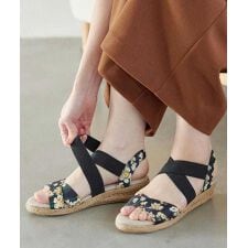 神戸レタス(KOBE LETTUCE)の4cmウェッジソールクロスゴムジュートサンダル [I1596]